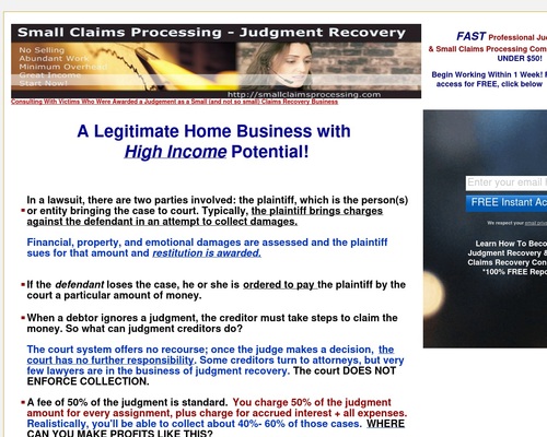  Judgement Recovery Business Course – Small Claims Processing Course