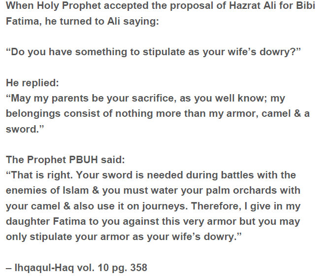  A Lesson To Learn From The Marriage Of Ali (RA) and Fatimah (RA)