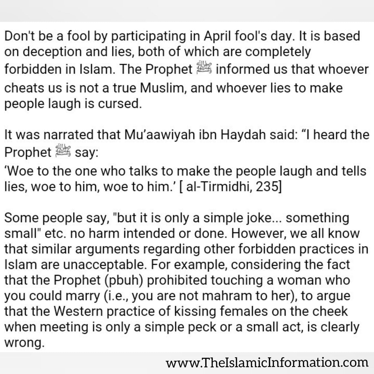 Celebrating April Fools’ Day Is Against The Teachings of Islam