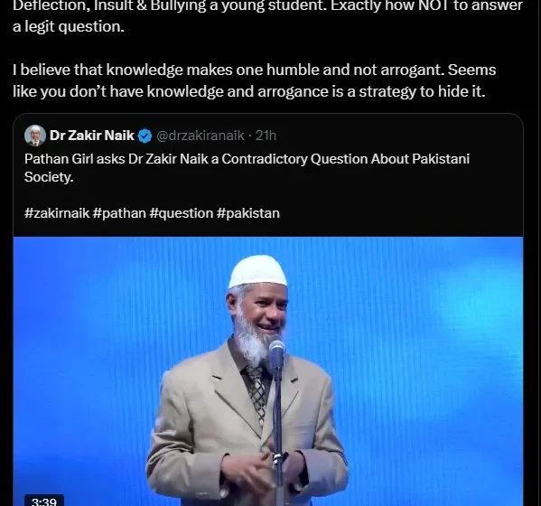  Zakir Naik Faces Backlash for Insulting Woman For Her Question