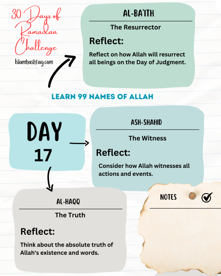 Day 17 – Reflecting On Allah’s Names: Al-Ba’ith, Ash-Shaheed, Al-Haqq