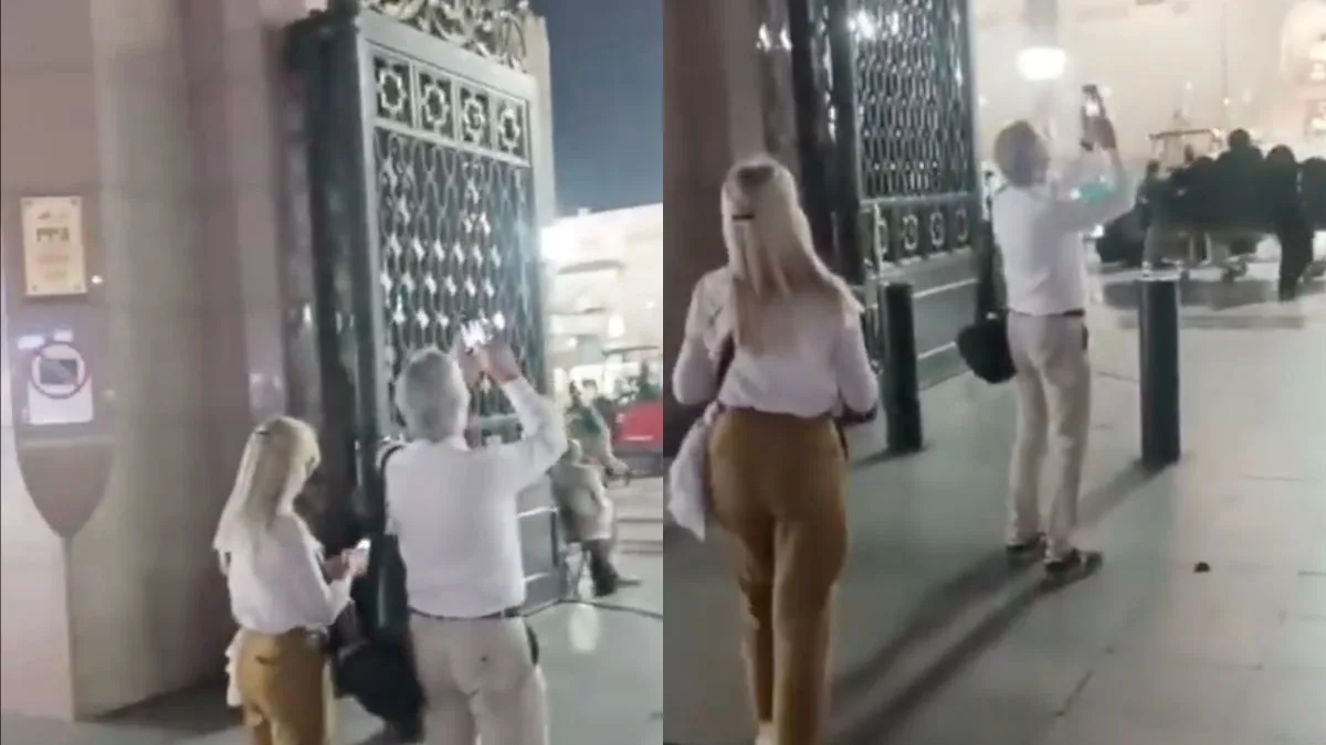 Western Tourist In Masjid an Nabawi Sparks Outrage