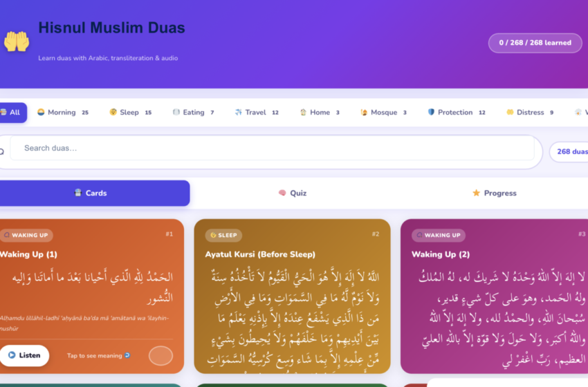  Hisnul Muslim Duas – Learn All 268 Duas From Fortress Of The Muslim (Arabic, Audio & Transliteration)