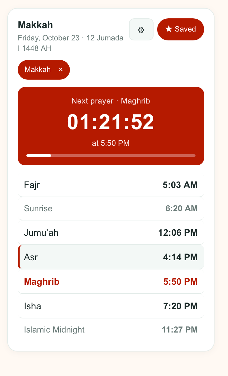 New on Islam Hashtag: A Prayer Times Countdown and the Islamic Midnight Calculator for Tahajjud