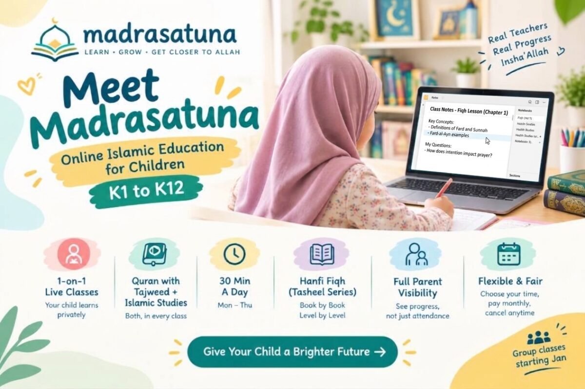 NEW: Online Madrasa for Children, 1-on-1 and group, with Madrasatuna